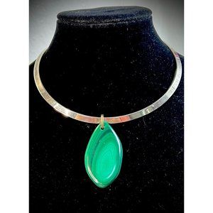 Statment Necklace - Large Malachite Pendant Only - Beautiful Pattern